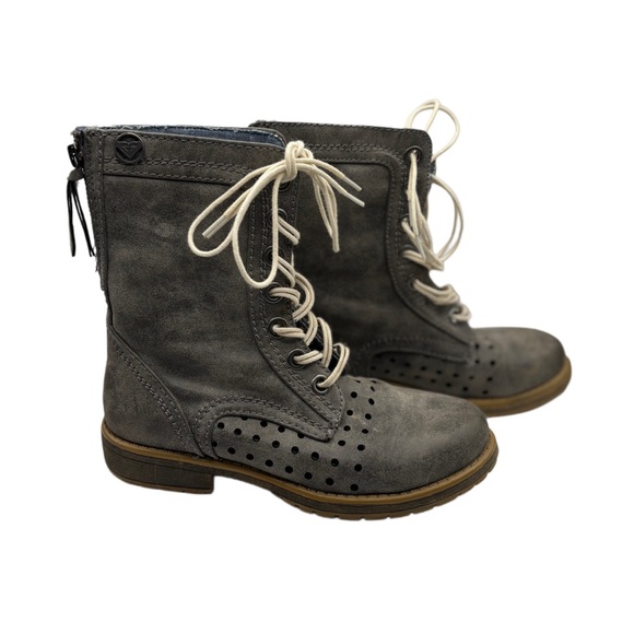 Roxy Gray Combat Pierced Moto Boots - Picture 2 of 6